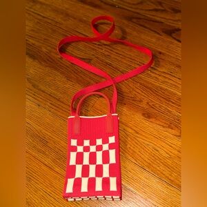 Red and White Checkered Smartphone Cellphone travel bag carrier
